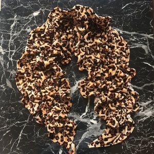 Leopard Print Ruffle Scarf